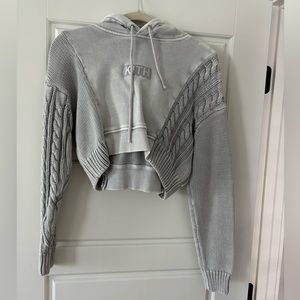 KITH - Women’s Cropped Sweater Hoodie - Size Small - Gray